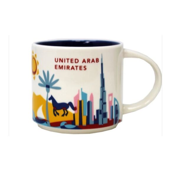 2018 Starbucks You Are Here 14 Oz Coffee Mug UNITED ARAB EMIRATES Skyline Horse - Picture 1 of 8